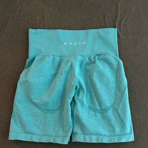 NVGTN Blue Bike Shorts High Waist Seamless Design